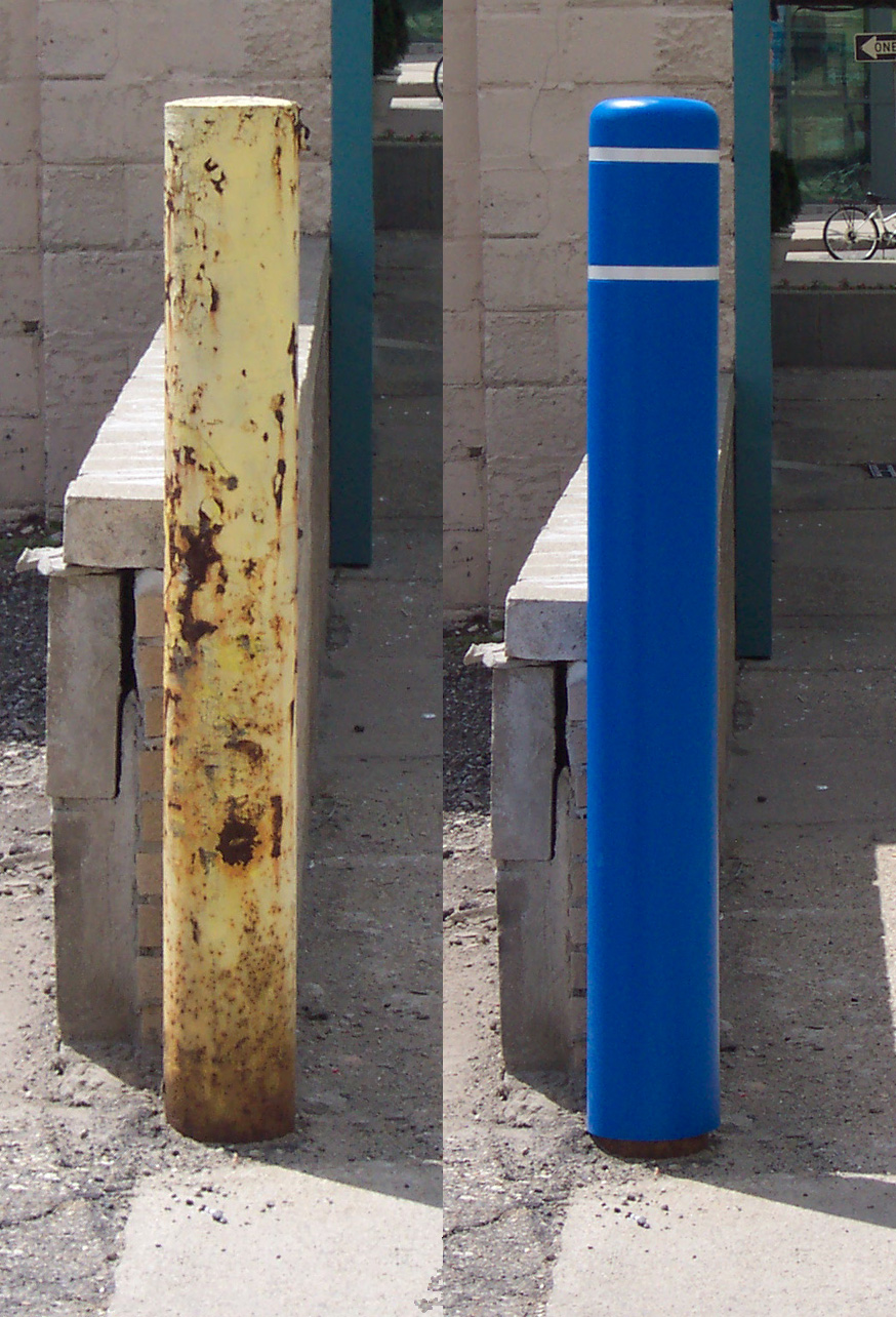 Post Guard Bollard Cover before and after photo