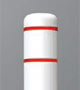 White Post Cover with Red Stripes